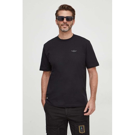 Aeronautica Militare t-shirt bawełniany męski kolor czarny z nadrukiem ze sklepu ANSWEAR.com w kategorii T-shirty męskie - zdjęcie 167954610