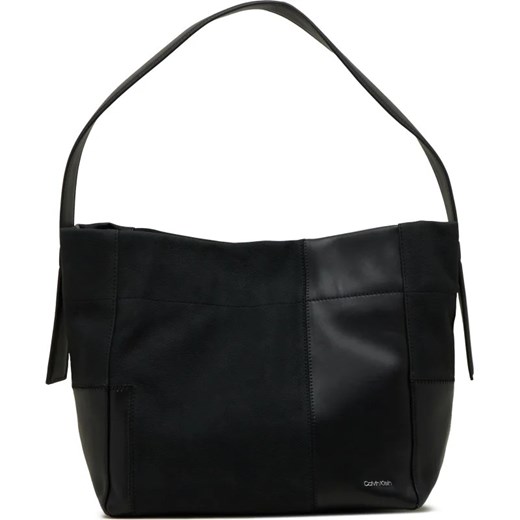 Shopper bag Calvin Klein ze skóry ekologicznej czarna duża matowa 
