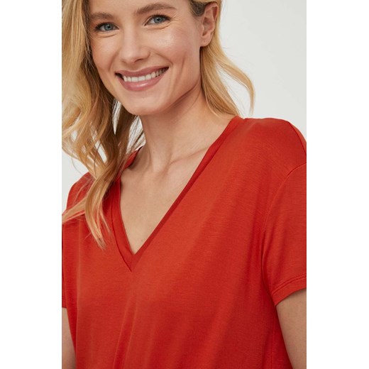 United Colors of Benetton t-shirt damski kolor pomarańczowy ze sklepu ANSWEAR.com w kategorii Bluzki damskie - zdjęcie 167962370