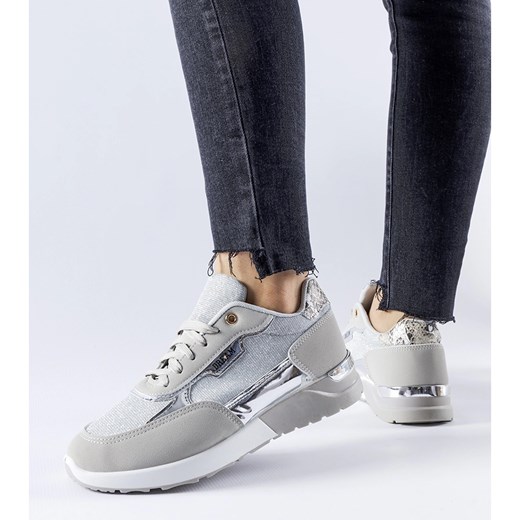 Buty sportowe damskie sneakersy wiązane na płaskiej podeszwie