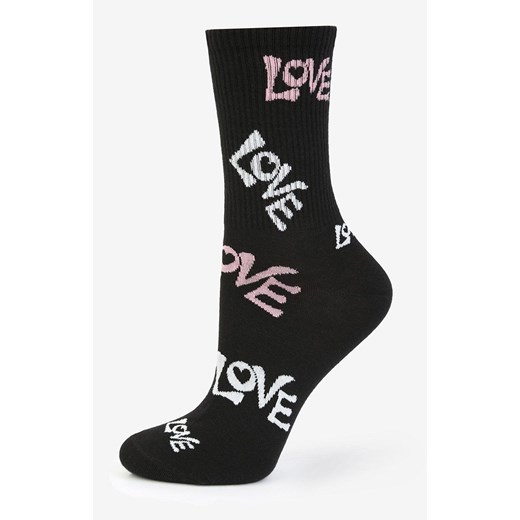 Bawełniane skarpetki damskie z napisem Love B49, Kolor czarny-wzór, Rozmiar 36-40, Marilyn ze sklepu Primodo w kategorii Skarpetki damskie - zdjęcie 167965080