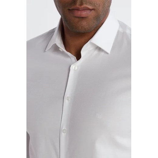 Koszula męska biała Calvin Klein z długim rękawem na lato 