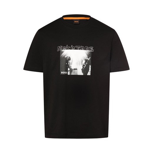 BOSS Orange Koszulka męska - TeScorpion Mężczyźni Bawełna czarny nadruk ze sklepu vangraaf w kategorii T-shirty męskie - zdjęcie 167967120