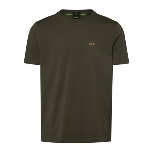 BOSS Green Koszulka męska - Tee Mężczyźni Bawełna jodłowy jednolity ze sklepu vangraaf w kategorii T-shirty męskie - zdjęcie 167967122