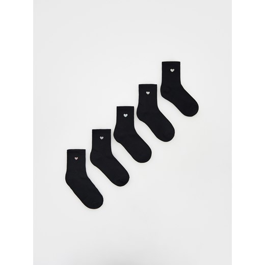 Reserved - Bawełniane skarpety 5 pack - czarny ze sklepu Reserved w kategorii Skarpetki damskie - zdjęcie 168078300