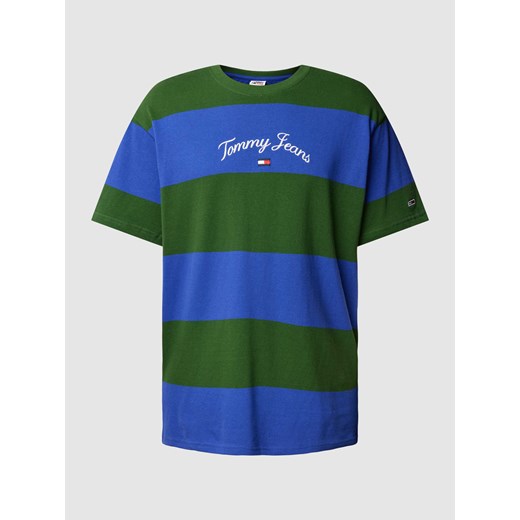 T-shirt z bawełny w stylu Colour Blocking Tommy Jeans M Peek&Cloppenburg  wyprzedaż