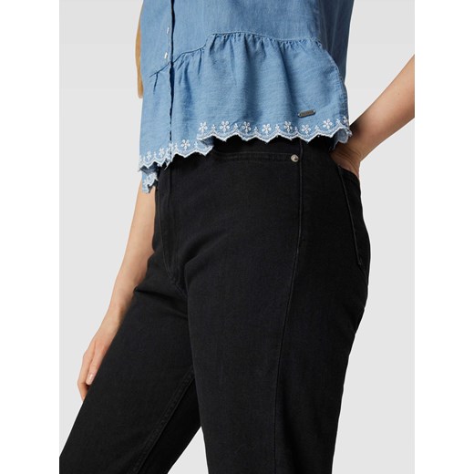 Bluzka jeansowa krótka z dekoltem w serek model ‘BERTA’ Pepe Jeans XS okazja Peek&Cloppenburg 