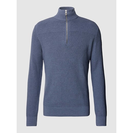 Sweter z dzianiny z krótkim zamkiem błyskawicznym ze sklepu Peek&Cloppenburg  w kategorii Swetry męskie - zdjęcie 168083134