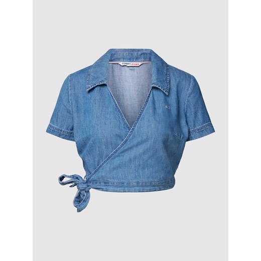 Bluzka jeansowa w stylu kopertowym ze sklepu Peek&Cloppenburg  w kategorii Bluzki damskie - zdjęcie 168086281