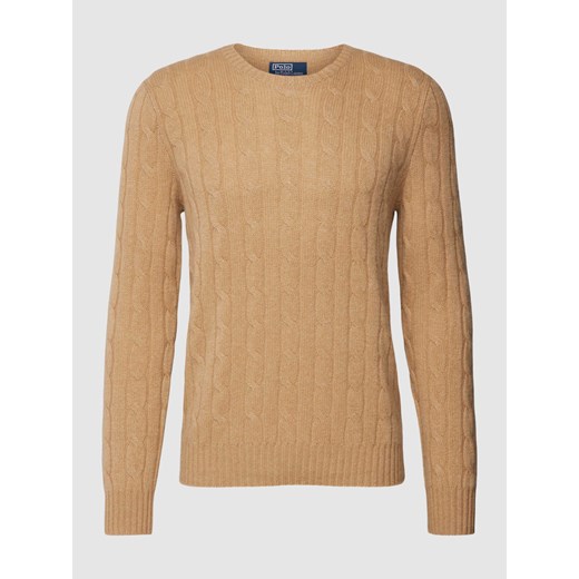 Sweter z kaszmiru ze ściegiem warkoczowym ze sklepu Peek&Cloppenburg  w kategorii Swetry męskie - zdjęcie 168086871