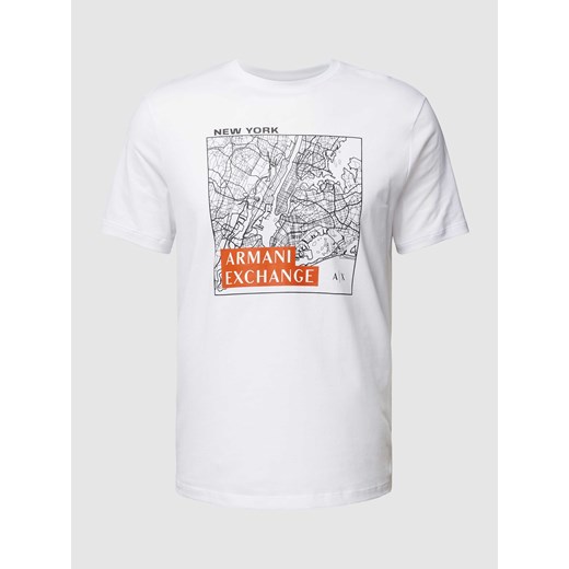 T-shirt o kroju Regular Fit z nadrukiem z logo Armani Exchange L okazja Peek&Cloppenburg 