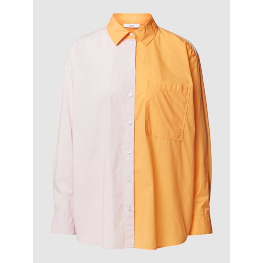 Bluzka koszulowa ze wstawką w kontrastowym kolorze 40 wyprzedaż Peek&Cloppenburg 