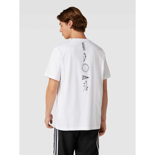 T-shirt męski biały Adidas Sportswear z elastanu z krótkim rękawem 