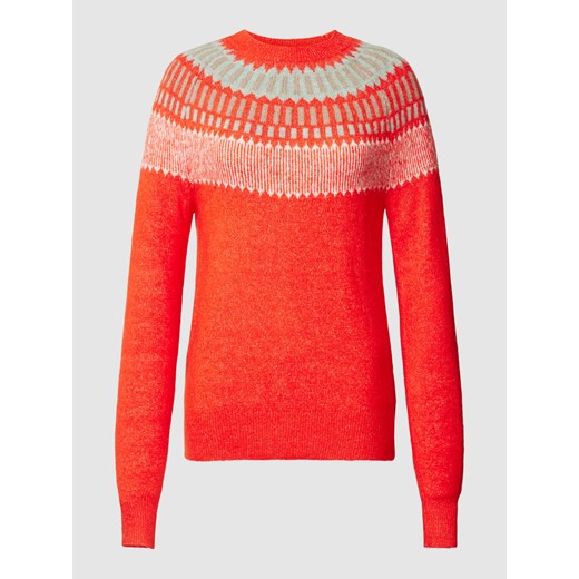 Sweter z dzianiny z okrągłym dekoltem ze sklepu Peek&Cloppenburg  w kategorii Swetry damskie - zdjęcie 168093642