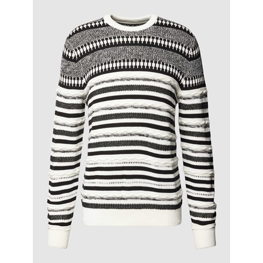 Sweter z dzianiny z fakturowanym wzorem ze sklepu Peek&Cloppenburg  w kategorii Swetry męskie - zdjęcie 168097903