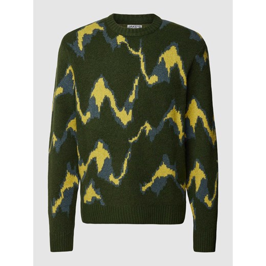 Sweter z dzianiny z graficznym wzorem ze sklepu Peek&Cloppenburg  w kategorii Swetry męskie - zdjęcie 168098942