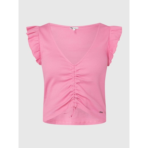 Bluzka krótka z falbanami model ‘Peggy’ ze sklepu Peek&Cloppenburg  w kategorii Bluzki damskie - zdjęcie 168101244