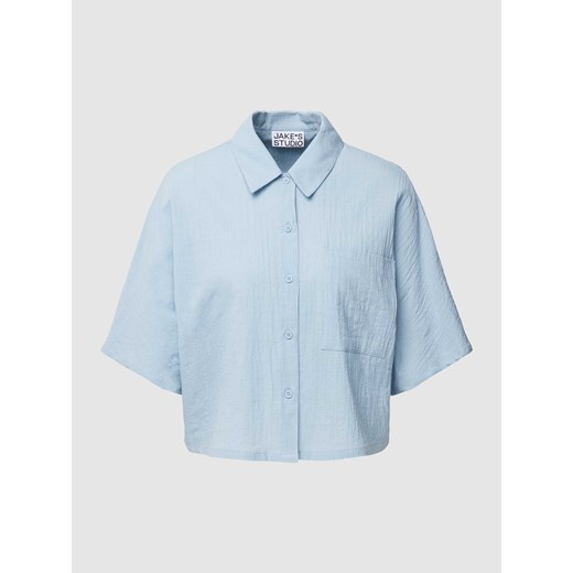 Bluzka koszulowa z bawełny z fakturowanym wzorem ze sklepu Peek&Cloppenburg  w kategorii Koszule damskie - zdjęcie 168101510