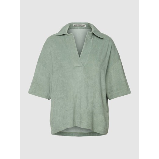Bluza z froty z dekoltem w serek model ‘JARNA’ ze sklepu Peek&Cloppenburg  w kategorii Bluzy damskie - zdjęcie 168102753