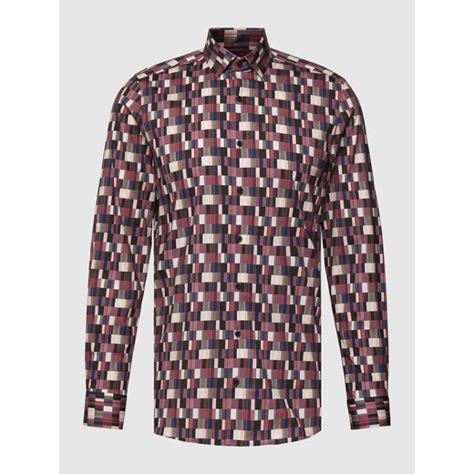 Koszula biznesowa o kroju body fit ze wzorem na całej powierzchni ze sklepu Peek&Cloppenburg  w kategorii Koszule męskie - zdjęcie 168103350