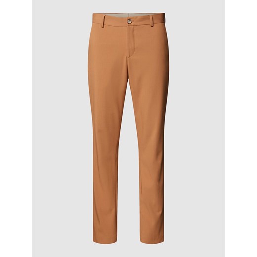 Spodnie do garnituru o kroju slim fit w jednolitym kolorze model ‘LIAM’ ze sklepu Peek&Cloppenburg  w kategorii Spodnie męskie - zdjęcie 168103731
