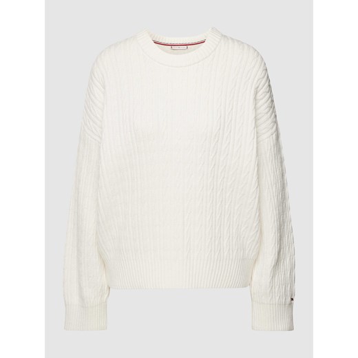 Sweter z dzianiny z wzorem warkocza ze sklepu Peek&Cloppenburg  w kategorii Swetry damskie - zdjęcie 168104323
