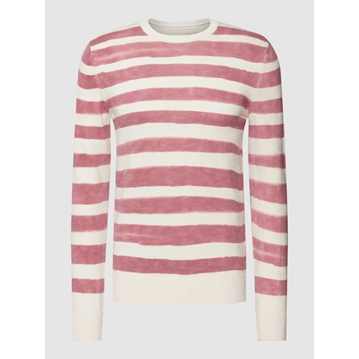 Sweter z dzianiny ze wzorem w paski model ‘printed stripe knitter’ ze sklepu Peek&Cloppenburg  w kategorii Swetry męskie - zdjęcie 168104400