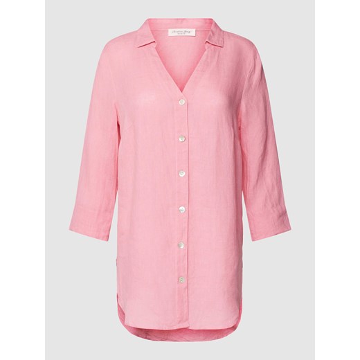Bluzka lniana z listwą guzikową ze sklepu Peek&Cloppenburg  w kategorii Koszule damskie - zdjęcie 168104521
