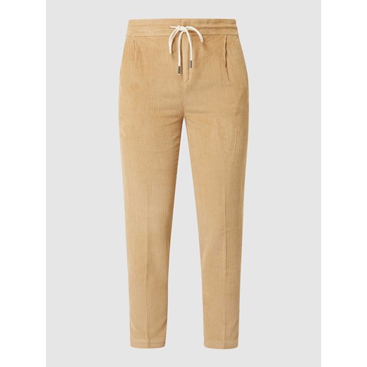 Spodnie z zakładkami w pasie ze sztruksu model ‘Level’ ze sklepu Peek&Cloppenburg  w kategorii Spodnie damskie - zdjęcie 168107231