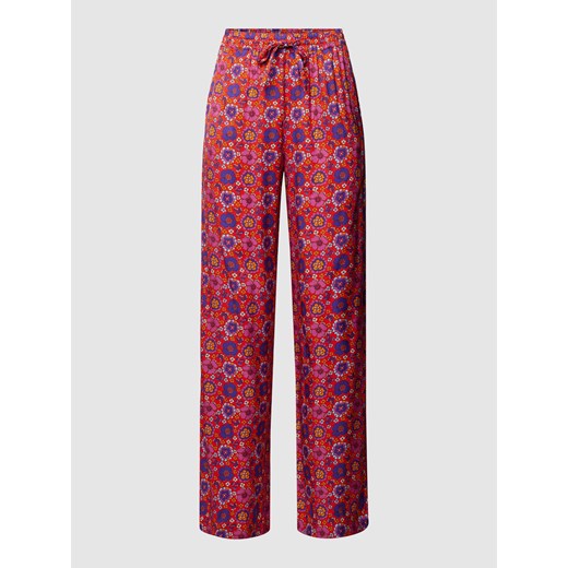 Spodnie z czystej wiskozy z kwiatowym nadrukiem na całej powierzchni ze sklepu Peek&Cloppenburg  w kategorii Spodnie damskie - zdjęcie 168110394