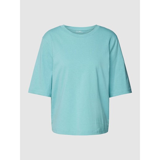 T-shirt z prążkowanym okrągłym dekoltem ze sklepu Peek&Cloppenburg  w kategorii Bluzki damskie - zdjęcie 168110953
