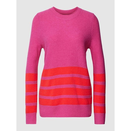 Sweter z dzianiny z wełny lana z paskami w kontrastowym kolorze Christian Berg Woman 44 wyprzedaż Peek&Cloppenburg 