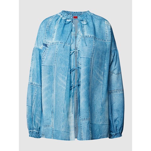 Bluzka jeansowa z bufiastymi rękawami model ‘Emmaline’ ze sklepu Peek&Cloppenburg  w kategorii Bluzki damskie - zdjęcie 168114511