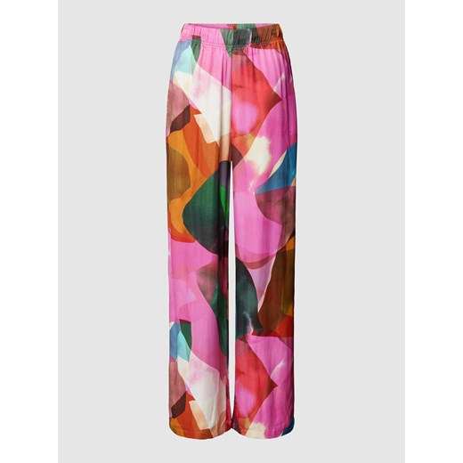 Spodnie z wiskozy ze wzorem na całej powierzchni ze sklepu Peek&Cloppenburg  w kategorii Spodnie damskie - zdjęcie 168114744