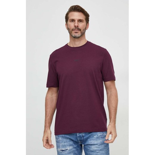 BOSS t-shirt BOSS ORANGE męski kolor fioletowy gładki XL ANSWEAR.com
