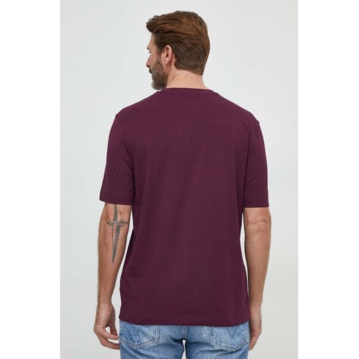 BOSS t-shirt BOSS ORANGE męski kolor fioletowy gładki S ANSWEAR.com