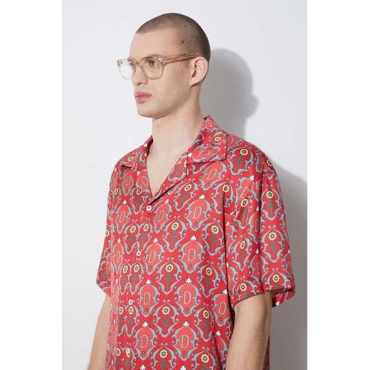Drôle de Monsieur koszula La Chemise Ornements męska kolor czerwony relaxed D-SH155-VI008-RD ze sklepu PRM w kategorii Koszule męskie - zdjęcie 168126351