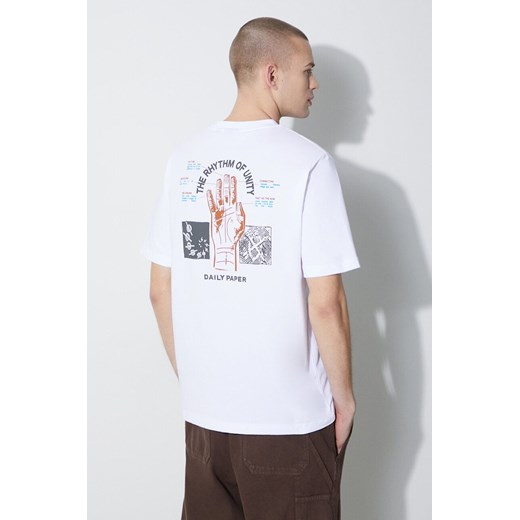 Daily Paper t-shirt bawełniany Identity SS męski kolor biały z nadrukiem 2411063 ze sklepu PRM w kategorii T-shirty męskie - zdjęcie 168126401