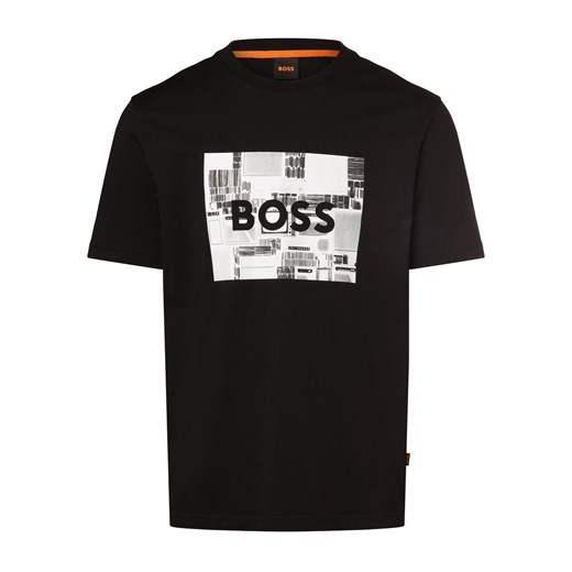 BOSS Orange Koszulka męska - Teeheavyboss Mężczyźni Bawełna czarny nadruk ze sklepu vangraaf w kategorii T-shirty męskie - zdjęcie 168127931