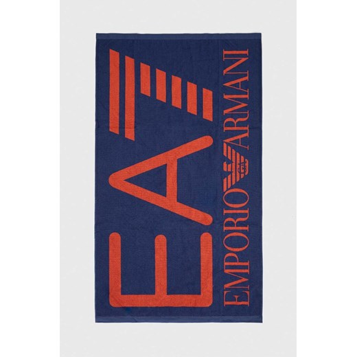 EA7 Emporio Armani ręcznik bawełniany 100 x 170 cm kolor granatowy ze sklepu ANSWEAR.com w kategorii Ręczniki - zdjęcie 168131522