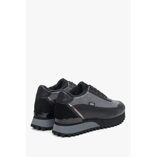 Buty sportowe damskie Estro sneakersy ze skóry sznurowane 