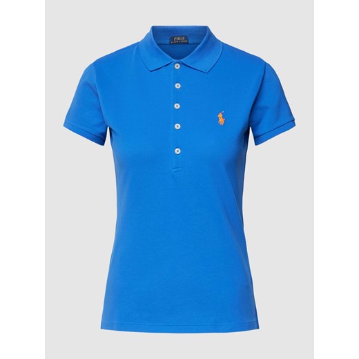 Koszulka polo o kroju slim fit z wyhaftowanym logo model ‘JULIE’ ze sklepu Peek&Cloppenburg  w kategorii Bluzki damskie - zdjęcie 168133731