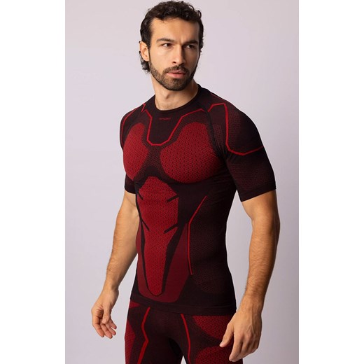 Termoaktywna koszulka męska z krótkim rękawem czarno-czerwona Adrenaline, Kolor czarno-czerwony, Rozmiar L, Spaio ze sklepu Primodo w kategorii Bielizna termoaktywna męska - zdjęcie 168135591