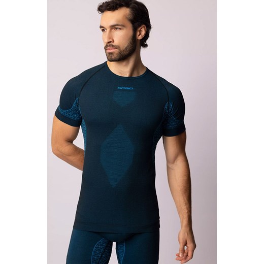 Termoaktywna koszulka męska z krótkim rękawem czarno-niebieska Breeze, Kolor czarno-niebieski, Rozmiar L, Spaio ze sklepu Primodo w kategorii Bielizna termoaktywna męska - zdjęcie 168135603