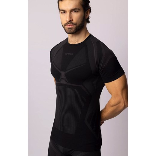 Termoaktywna koszulka męska z krótkim rękawem czarno-szara Confidence, Kolor czarno-szary, Rozmiar L, Spaio ze sklepu Primodo w kategorii Bielizna termoaktywna męska - zdjęcie 168135623