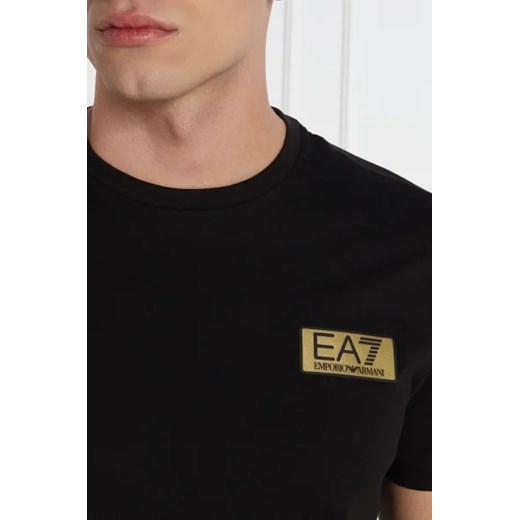 T-shirt męski czarny Emporio Armani z krótkim rękawem bawełniany 