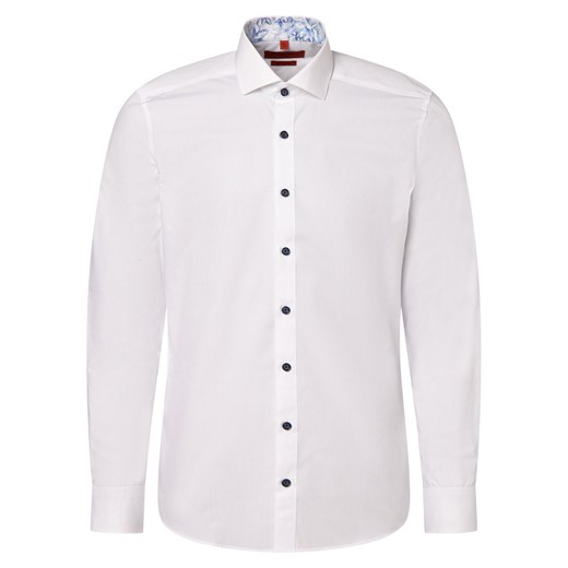 Finshley & Harding Koszula męska Mężczyźni Slim Fit Bawełna biały jednolity ze sklepu vangraaf w kategorii Koszule męskie - zdjęcie 168136952