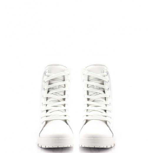 Białe Trampki White Heeled Sneakers born2be-pl bialy na platformie