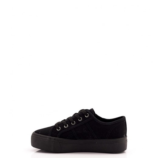 Czarne Trampki Black Sneakers Olivia born2be-pl czarny na platformie