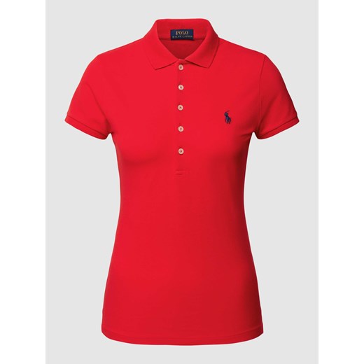 Koszulka polo o kroju slim fit z wyhaftowanym logo model ‘JULIE’ ze sklepu Peek&Cloppenburg  w kategorii Bluzki damskie - zdjęcie 168147343